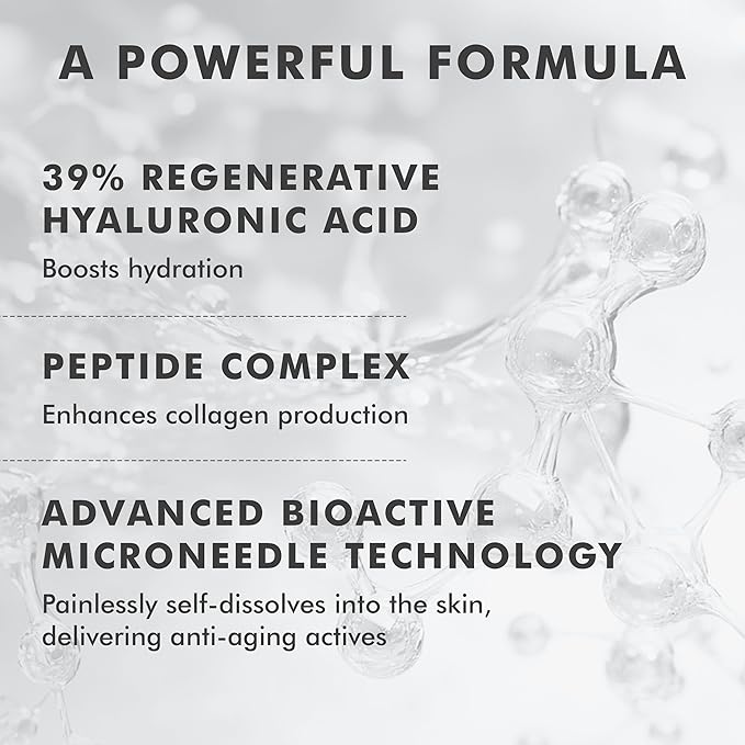 Skyn ICELAND Dissolving Microneedle Under Eye Patches with 39% Hyaluronic Acid and Peptides, No Slip Overnight Eye Mask for Fine Lines, Wrinkles and Firming, Vegan, All Skin Types, 1 Pair