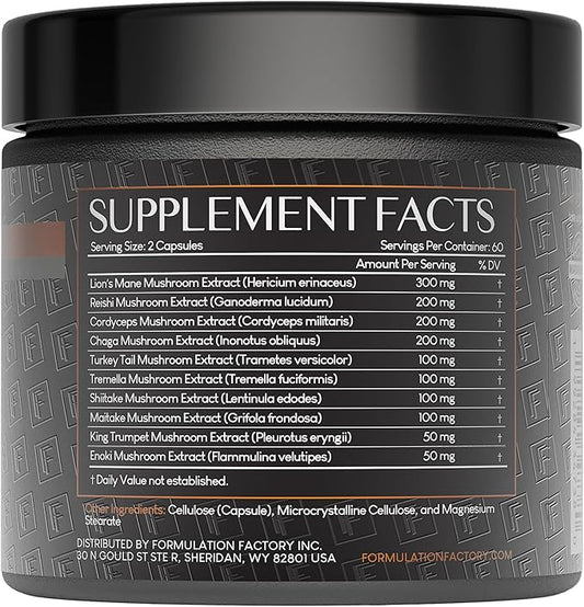 Shroom Vroom: 10-in-1 Mushroom Supplement, Lion’s Mane, Reishi, Cordyceps, Chaga, Turkey Tail, Tremella, Shiitake, Maitake, King Trumpet & Enoki, Brain Boost, Immune Support (360 count Pack of 3)