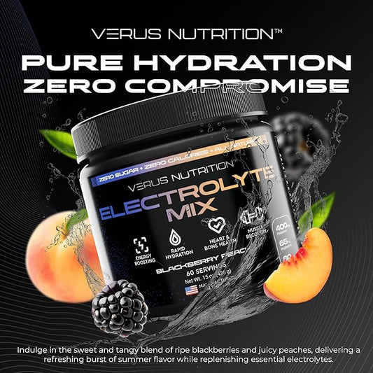 Electrolytes Powder No Sugar- Zero Calorie Hydration Powder | Sugar Free Electrolytes for Fasting, Keto & Vegan | Natural Ingredients Electrolyte Mix for Energy Boost, 60 Servings