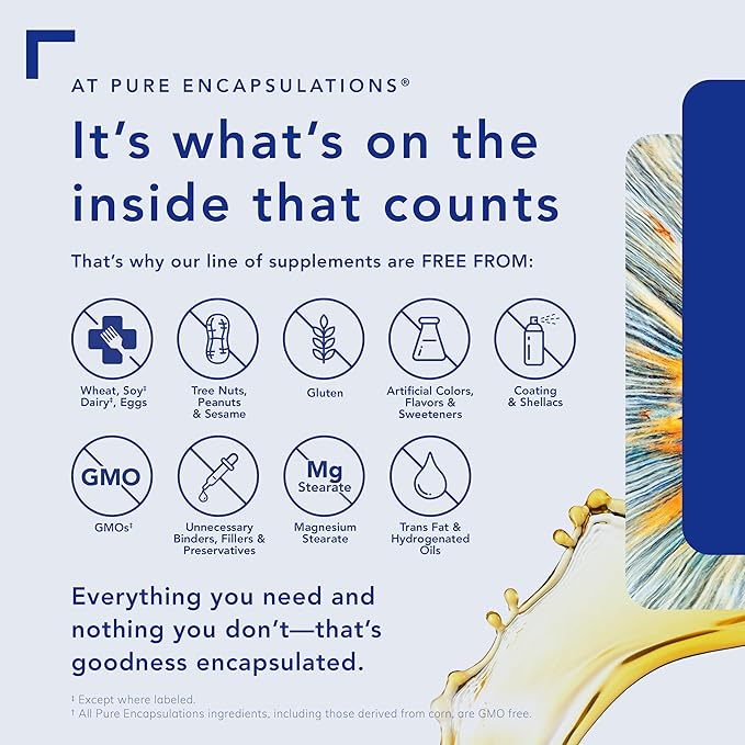 Pure Encapsulations CoQ10 120 mg - Coenzyme Q10 Supplement for Heart Health, Energy, Antioxidants, Brain & Memory Health - Cellular Health, Cognition & Cardiovascular Support* - 30 Capsules