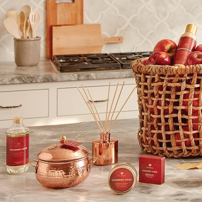 Thymes Simmered Cider Reed Diffuser Oil Refill – Home Fragrance Oil for Diffuser – Holiday Reed Diffuser Refill - Simmered Cider – Aromatherapy Diffuser Oils Scents (7.75 fl oz)