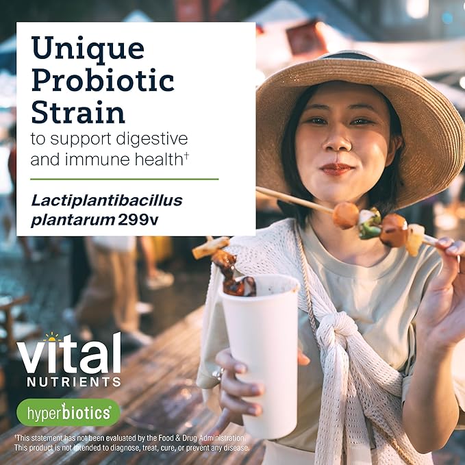 Hyperbiotics Vital Nutrients IBS Probiotic | Reduce Symptoms of IBS* | Clinically Studied Vegan probiotic for IBS Relief from Bloating, Gas, Diarrhea, & Abdominal Discomfort* | 30 Capsules