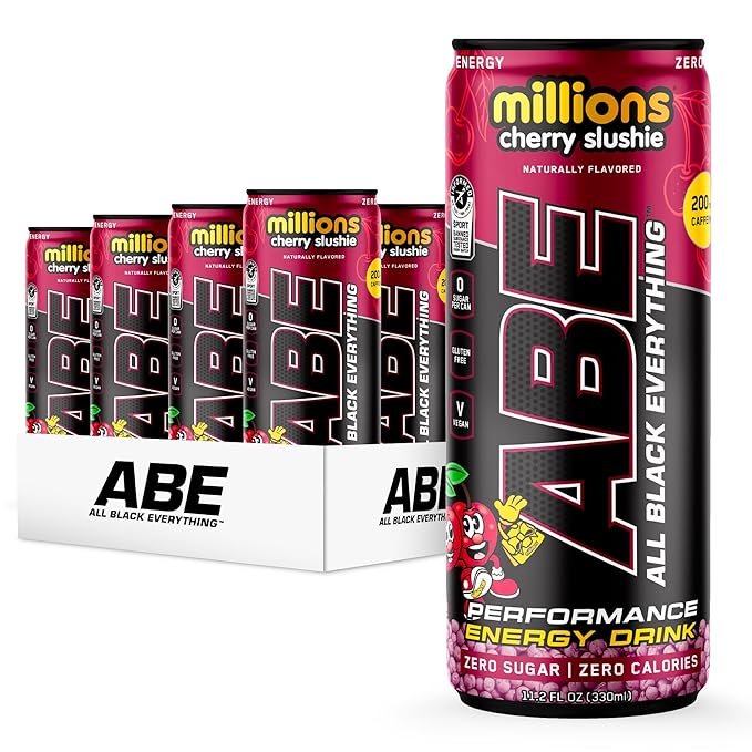 All Black Everything Sugar Free Energy Drink | Cherry Millions | 0 Calories | 12 Pack | 200mg Natural Caffeine | Pre-Workout Sport Drink for Men and Women
