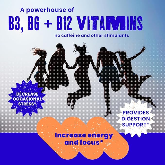 SAM+LEO Energy Gummies for Kids- with Biotin, Vitamin C, B3, B6, and B12 - All Natural & Vegan Gummy for Energy & Focus Supplement for Kids - Stress & Digestive Support, Strawberry Gummies - 60/ct
