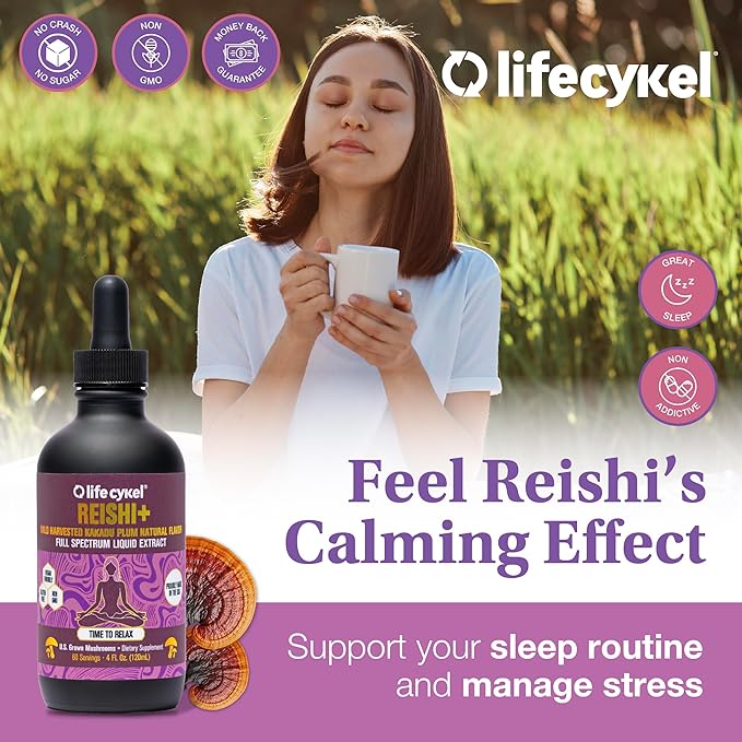 Life Cykel Professional Athletes Pack - Reishi, Lions Mane & Cordyceps Mushroom Extract- Full-Spectrum Mushroom Tincture for Energy, Focus and Immune Health- Vegan, Non-GMO Formula