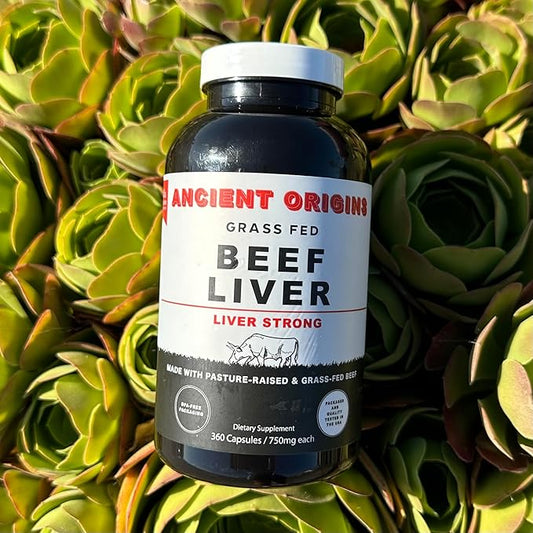 Ancient Origins Grass Fed Beef Liver Two Month Supply, Supports Energy Production, Cleansing, Digestion, Immunity and Full Body Wellness, Non GMO, Freeze Dried Liver Supplement, 360 Capsules
