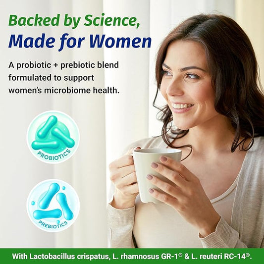 1 Body Probiotics for Women with 50 Billion CFU, Vaginal Probiotics with Prebiotics, Cranberry, D-Mannose & Vitamin C, Vaginal Pills for Microbiome Balance, Digestive & Immune Support, 60 Capsules