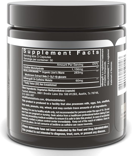 Lift | Nootropic | Lions Mane, Creatine, Caffeine | Mushroom Supplement | Supports Focus, Memory, Energy, Brain Fog | 60 Capsules