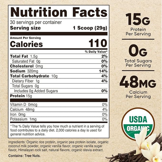 Nutricost Organic Vegan Meal Replacement Shake Powder (Vanilla) - Certified USDA Organic, Vegan, and Gluten Free