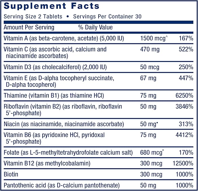 Life Extension Two-Per-Day Multivitamin – Daily Dose of Vitamins & Minerals for Men and Women - Complete Essential Vitamin Supplement for Energy, Health – Gluten-Free – Non-GMO – 60 Tablets
