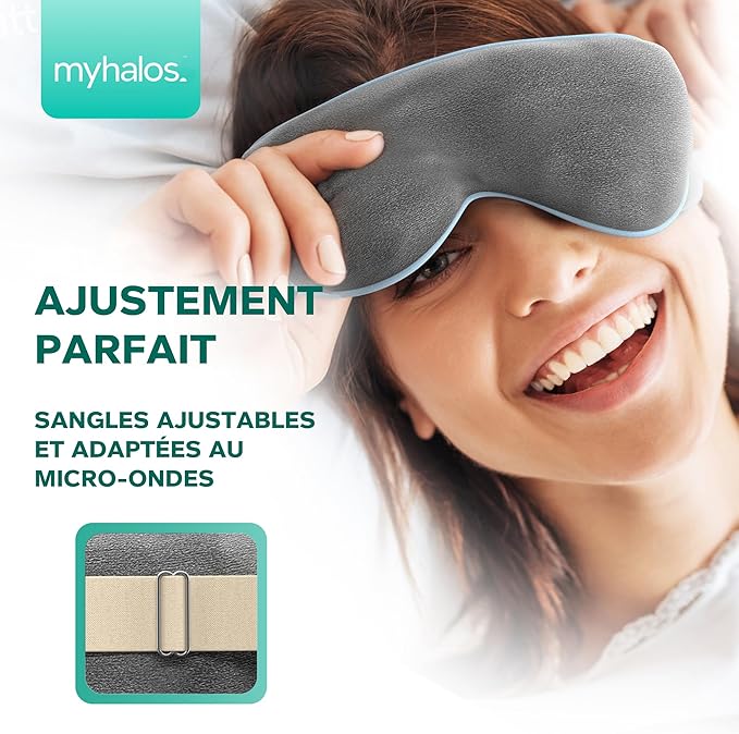 MyHalos® Eye Mask for Dry Eyes - Steam Warm Compress for Eyes - Remove Styes, Chalazion Therapy Warming and Heating Pad Hot Compress - Moist Heat Mask for Blepharitis & MGD