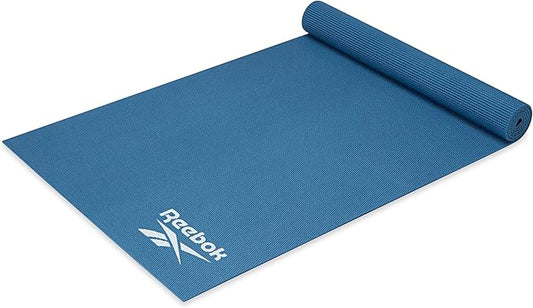 Reebok 5mm Solid Yoga Mat 68" x 24" Non-Slip, Lightweight, Foldable, and Durable Exercise Mat with Carry Strap for Home Workout, Yoga, Pilates, Fitness, and Outdoor Training