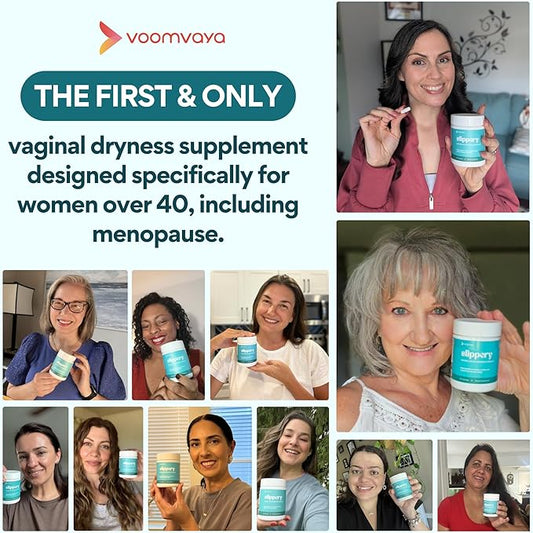 VoomVaya Slippery – Vaginal Dryness Relief for Women Over 40 – with Slippery Elm for Women to Promote Vaginal Moisture – 60 Capsules