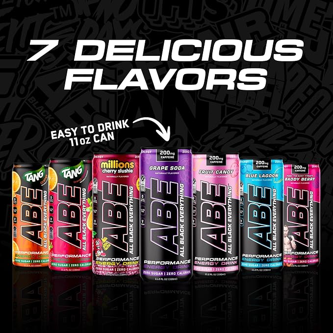 All Black Everything Sugar Free Energy Drink | Blue Lagoon | 0 Calories | 12 Pack | 200mg Natural Caffeine | Pre-Workout Sport Drink for Men and Women