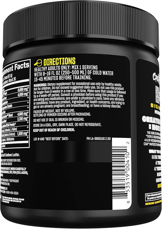 Mutant CREAKONG CX8 – Advanced Creatine + Amino Supplement with 4g Triple Creatine Blend, 4g Amino Blend (BCAAs & Taurine) for Muscle Growth & Performance – Unflavoured, 249g (30 Servings)