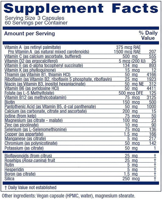 Vitanica Women's Symmetry, High Potency Daily Multivitamin, Vegan/Vegetarian, 180 Capsules