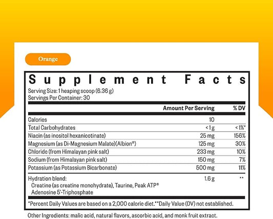 Seeking Health Optimal Electrolyte Powder, Orange Flavor, Healthy Energy and Endurance Support, Promotes Hydration and Healthy Muscles, Vegan and Vegetarian (30 Servings)*
