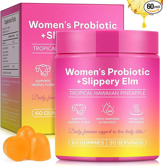 Feminine Probiotics Gummies for Women | Supports pH Balance, Women's Balance Gummies, Gut Health & Immune System | Prebiotics & Lactobacillus Blend | 60 Gummies