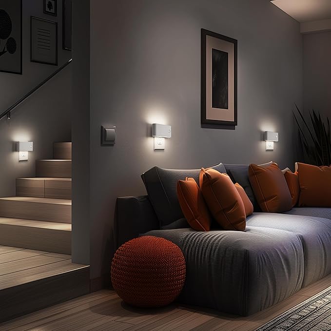 Night Light Motion Sensor, 2 Pack, Motion Activation Night Lights Plug into Wall, Auto On Off, 0-100LM Dimmable LED Night Light Plug in, 5000K Daylight White LED Nightlight for Kids Bedroom Hallway