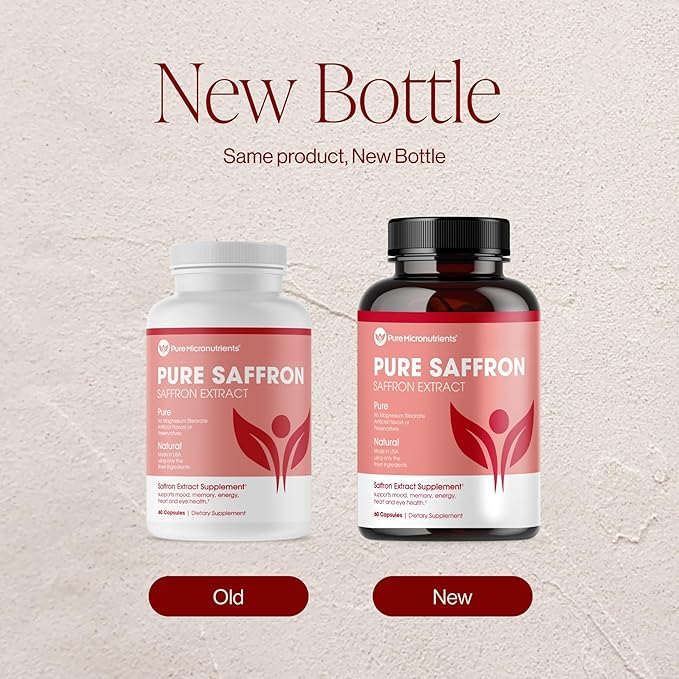 Saffron Supplements - 100% Pure Saffron Extract Capsules - Boost Energy & Mood, Support Eye & Heart Health