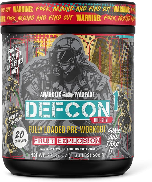 Anabolic Warfare Defcon1 High Stim, High-Intensity Pre-Workout Powder (Fruit Explosion, 20 Servings)