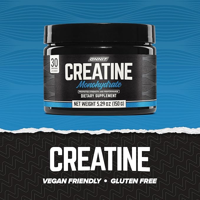 ONNIT Creatine Monohydrate Powder – 5g Premium Creatine for Muscle Strength, Power & Lean Mass, Supports Brain Health & Cellular Energy, Unflavored, 30 Servings, 5.29 oz