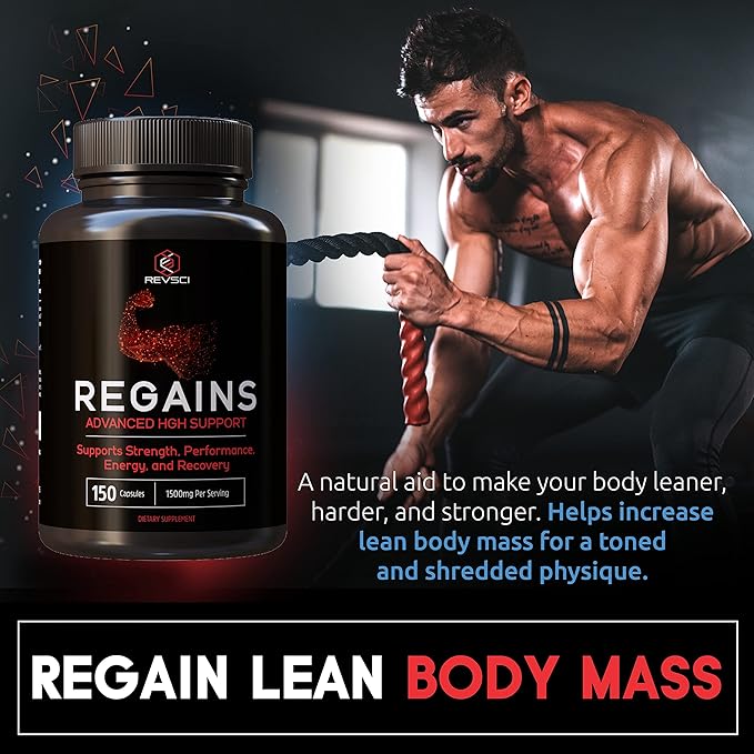 HGH Supplements for Men & Women - Regains Natural Anabolic Muscle Growth Building & Human Growth Hormone for Men, Muscle Builder for Men, Muscle Recovery Post Workout Supplement, 150 Protein Pills