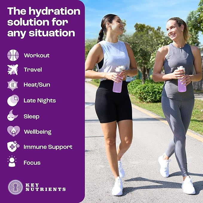 KEY NUTRIENTS Multivitamin Electrolytes Powder No Sugar - Fruity Acai Berry Electrolyte Powder - Endurance & Energy Supplement - Hydration Powder - No Calories - 90 Servings - Made in USA