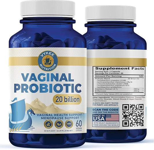 Vykee Women’s Vaginal Probiotic – 20B CFU + Cranberry & D-Mannose | Urinary & pH Balance, Feminine Health & Immune Support | Daily Probiotic for Women’s Wellness