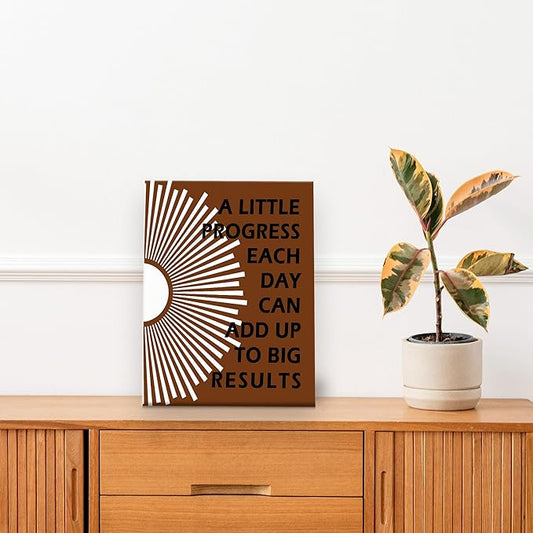 Pugwak Positive Affirmations Wall Decor Canvas Prints - Motivational Framed Canvas Sun Inspirational Brown Wall Art Painting Artwork for Therapy Office Nursery Bedroom Decor Prints 11×14 Inch