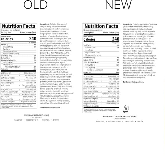 IsaLean Protein Shake - Complete Superfood Meal Replacement for Maintaining Healthy Weight and Lean Muscle Growth with 24 Vitamins and Minerals - 29.1 oz - 14 Meal Canister (Chocolate Mint) - Canister