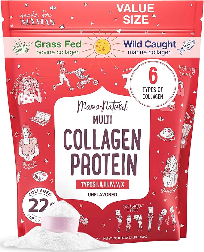 Multi Collagen Protein Powder Value Pack (100 Servings) - Unflavored & Hydrolyzed with 6 Types (1, 2, 3, 4, 5 & 10) - Pure Collagen Peptides for Women - Grass Fed Beef, Wild Fish & USA Eggshell