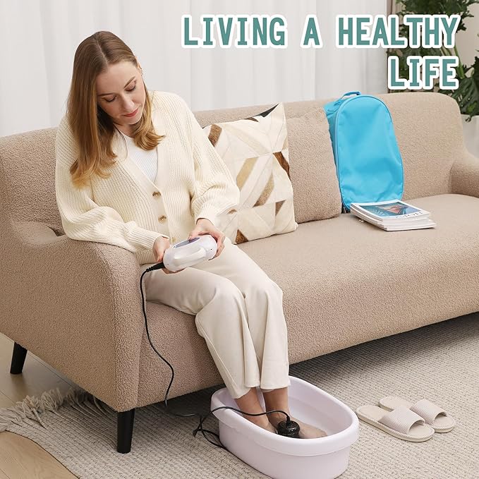 Upgrade Ionic Foot Bath Detox Machine - Ionic Detox Foot Bath, Foot Detox Machine, Touch ON/OFF, LCD & Timer for Home Use Beauty Salon (2 Arrays,100 Liners,1 Blue Bag)