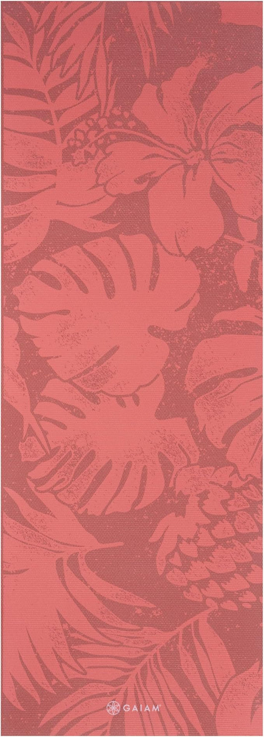 Gaiam Print Yoga Mat, Non Slip Exercise & Fitness Mat for All Types of Yoga, Pilates & Floor Exercises