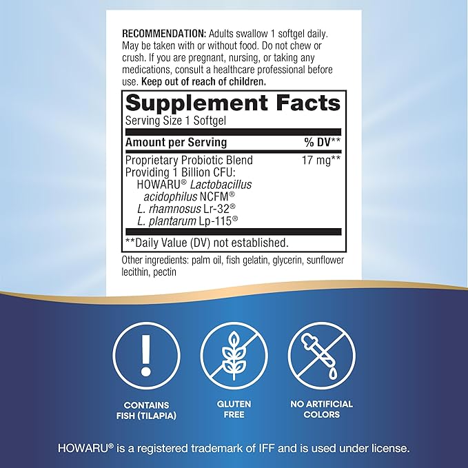 Nature's Way Women's Probiotic Pearls, Supports Women's and Digestive Health*, Protects Against Occasional Constipation & Bloating*, 1 Billion Live Cultures, 90 Softgels