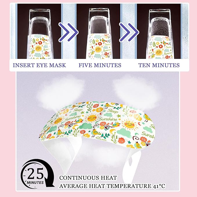 21 Pack Steam Eye Masks, Warm Eye Masks for Sleep, Comfortable Disposable Self Heated Eye Mask for Dry Eyes, Home Sleep Office Travel SPA Heated Sleep Mask for Women & Men