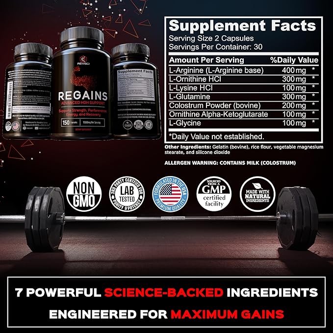 HGH Supplements for Men & Women - Regains Natural Anabolic Muscle Growth Building & Human Growth Hormone for Men, Muscle Builder for Men, Muscle Recovery Post Workout Supplement, 150 Protein Pills