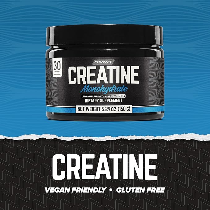 ONNIT Creatine Monohydrate Powder – 5g Premium Creatine for Muscle Strength, Power & Lean Mass, Supports Brain Health & Cellular Energy, Unflavored, 30 Servings, 5.29 oz (3-Pack)