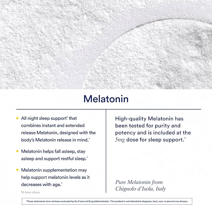 Ritual Sleep BioSeries Melatonin – Time-Released Sleep Aid for Adults – Vegan, Drug-Free Supplement – 20 Capsules