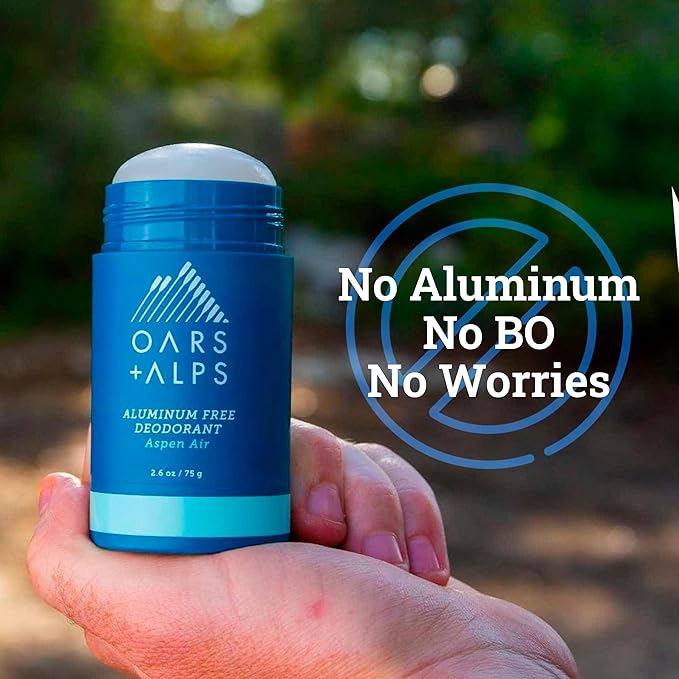 Oars + Alps Aluminum Free Deodorant for Men and Women, Dermatologist Tested and Made with Clean Ingredients, Travel Size, Aspen Air, 1 Pack, 2.6 Oz