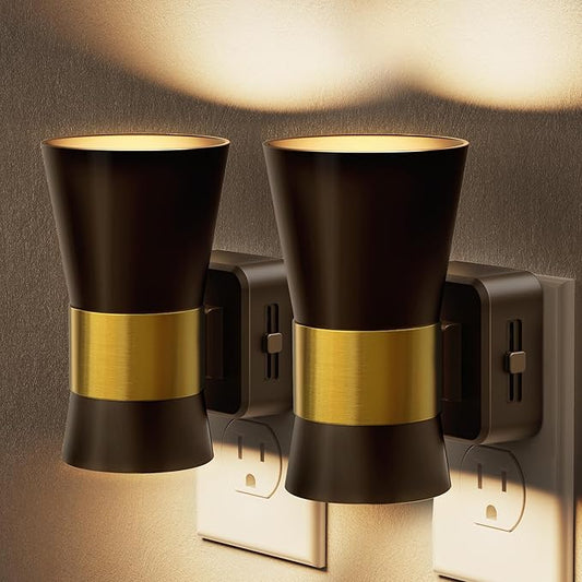 Briignite Night Light Plug into Wall, Vintage Dimmable LED Night Lights 0-100LM with Auto Dusk to Dawn, Christmas Gifts, 1W 3000K Country Night Light from for Bathroom, Hallway, Bedroom, Kids, 2 Pack