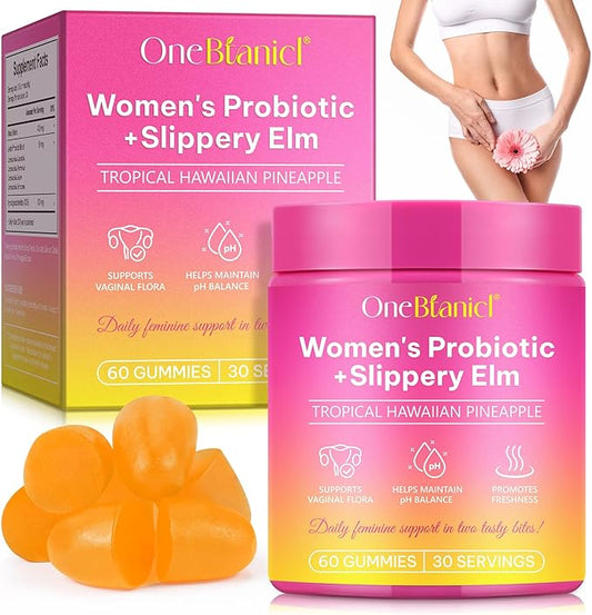 Vaginal Probiotics for Women, Premium Feminine Balance Gummies, Probiotic Gummies for Feminine Care & pH Balance, Supports Vaginal Flora System, Prebiotics & Lactobacillus Blend, 60 Gummies