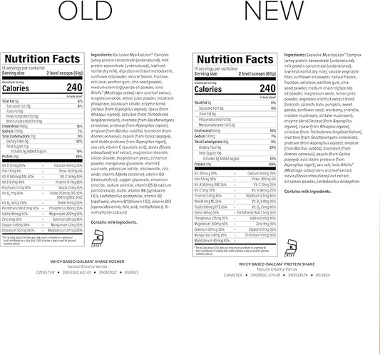 IsaLean Protein Shake Complete Superfood Meal Replacement for Maintaining Healthy Weight and Lean Muscle Growth with 24 Vitamins and Minerals-29.6 oz - 14 Meal Canister Natural Creamy Vanilla