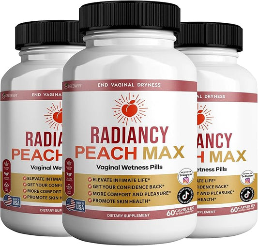 Radiancy Peach Max Vaginal Wellness Supplement, 60 Capsules, 30 Day Supply (3)