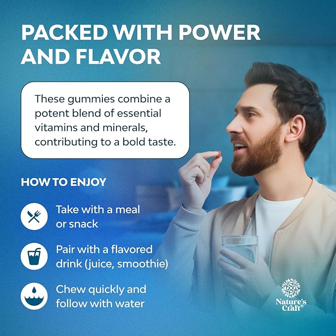 Men's Multivitamins Gummies with Superfood Complex - Daily Multivitamin for Men with CoQ10 and Ashwagandha for Energy and Immunity - Vegetarian Adult Multivitamin Gummies for Men (2 Month Supply)