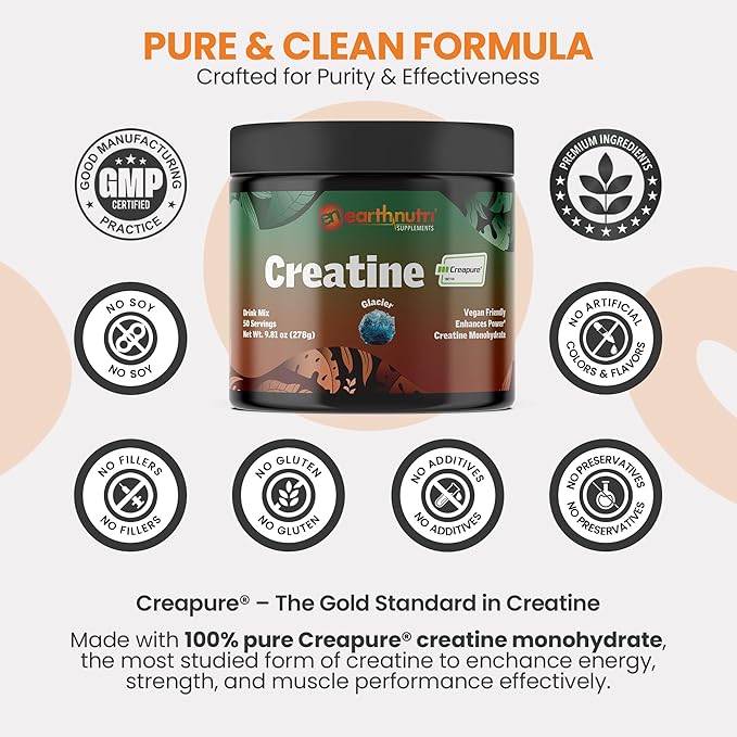 Creatine Monohydrate Powder - Pure Creatine Supplement for Muscle Strength, Strength & Performance - Non-GMO, Sugar-Free, Additive-Free – for Men & Women, Flavored 250g