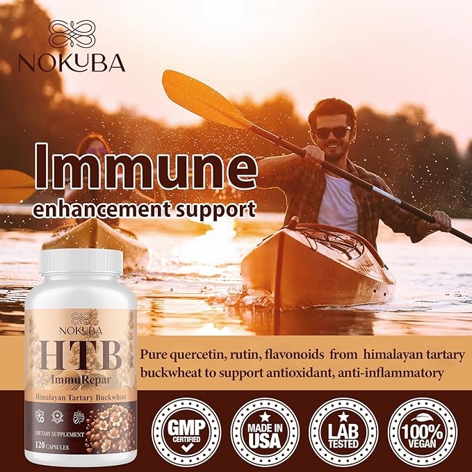 Himalayan Tartary Buckwheat Supplement with Quercetin, Zinc, Rutin, Vitamin C, D, Curcumin for Immune Support & Antioxidant & Gut Health - 240 Vegan Capsules