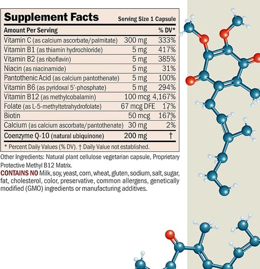 ANDREW LESSMAN Coenzyme Q-10 200 mg 180 Capsules - Essential for Energy Production and Optimum Key Organ Function, Anti-Oxidant Support, Depleted by Aging, Plus B-Complex. Easy to Swallow Capsules