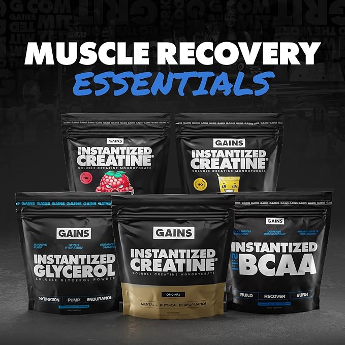 Gains in Bulk BCAA Powder, Pre Workout Plant Based Branch Chain Amino Acids, Gluten Free, Vegan Supplement with Keratin for Endurance & Strength During & Post Workout, Unflavored, 90 Servings
