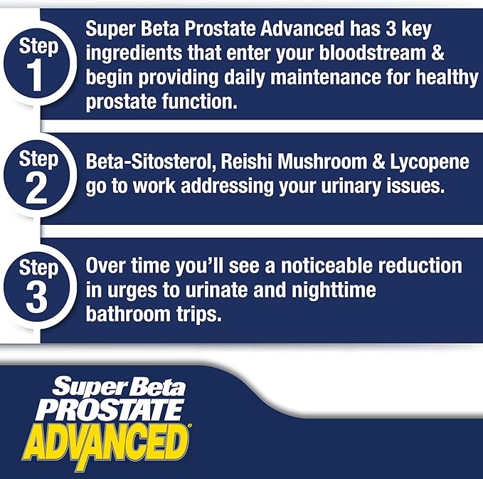 Advanced – Promote Sleep, Support Bladder Emptying. Prostate Support Supplement for Men's Health with Beta Sitosterol, not Saw Palmetto. (120 Caplets, 2-Pack)